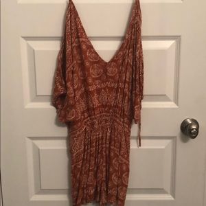 Forever 21 orange and white romper